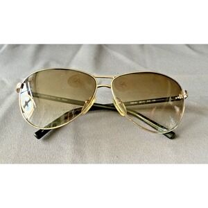 FENDI FS 5194 Aviator Sunglasses Light Gold‎ Green Designer Metal Double Bridge